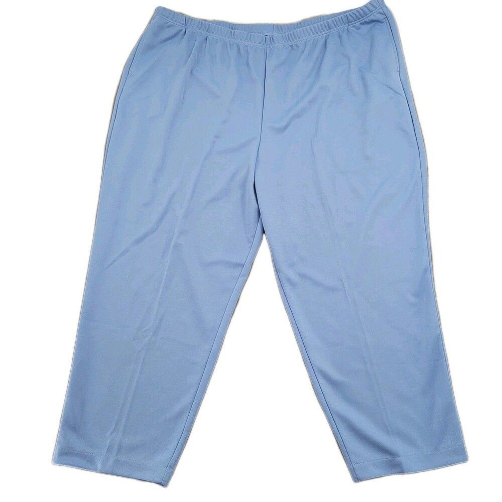 Blair NEW Womens Ponte Pants Size 32W Blue Pockets Inseam 30 Pull On Plus